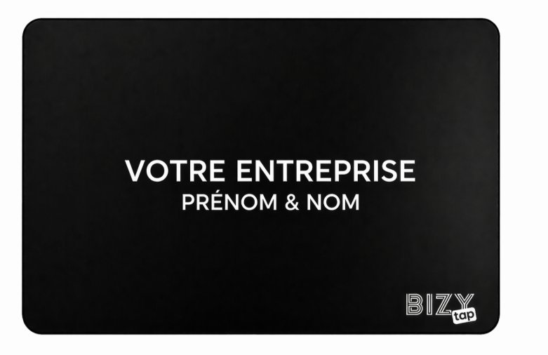 Carte BizyTap de couleur noire en PVC