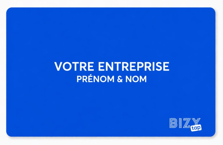 Carte BizyTap de couleur bleue en PVC