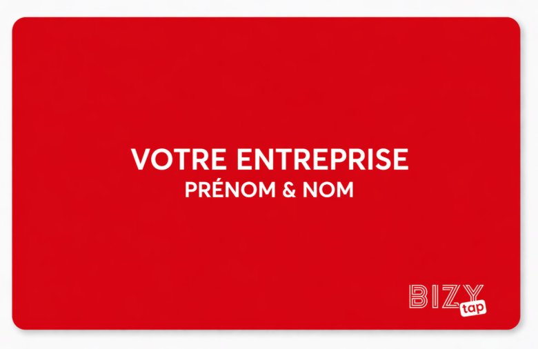 Carte BizyTap de couleur rouge en PVC