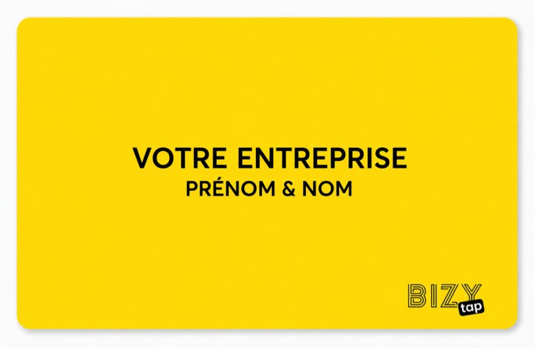 Carte BizyTap de couleur jaune en PVC
