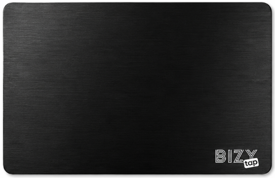 Carte BizyTap de couleur noir en acier inoxydable