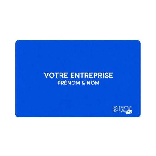 Carte BizyTap de couleur bleue en PVC