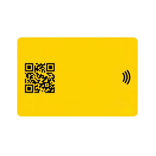 Carte BizyTap de couleur jaune en PVC