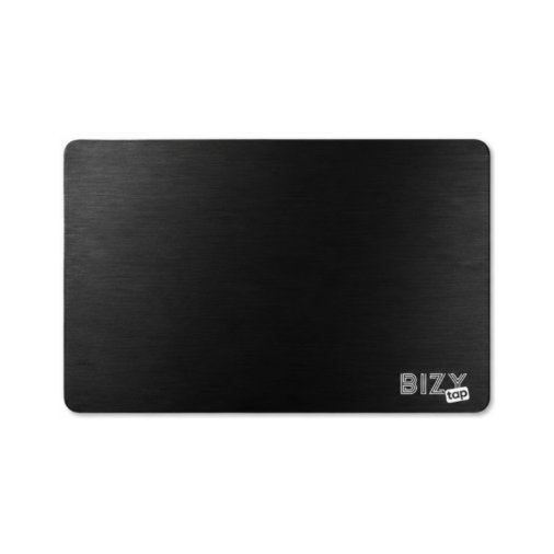 Carte BizyTap de couleur noir en acier inoxydable