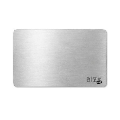 La carte BizyTap argent en acier inoxydable
