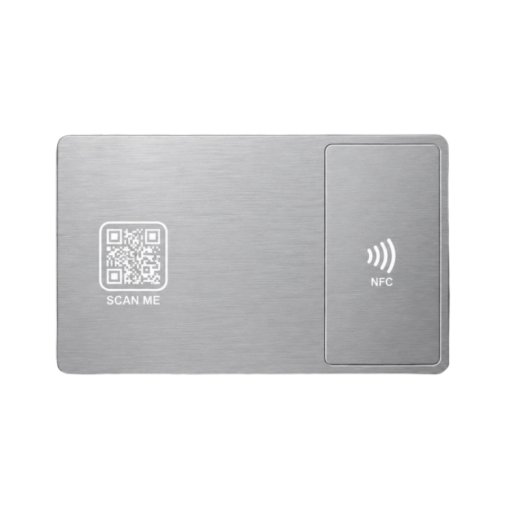 La carte BizyTap argent en acier inoxydable