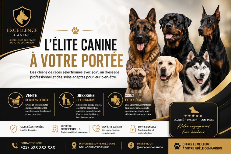 L’ÉLITE CANINE À VOTRE PORTÉE